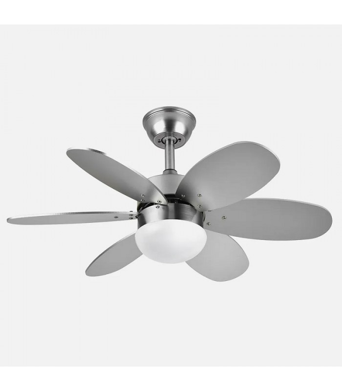Ventilador de Techo ALVES DC Níquel 6 Aspas Rev. Haya/Plata 2xE27