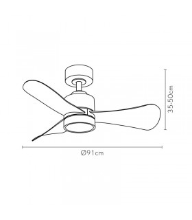 Ventilador de Techo ZEPELIN DC Blanco 18W 1900Lm 3 Aspas Blanco CCT