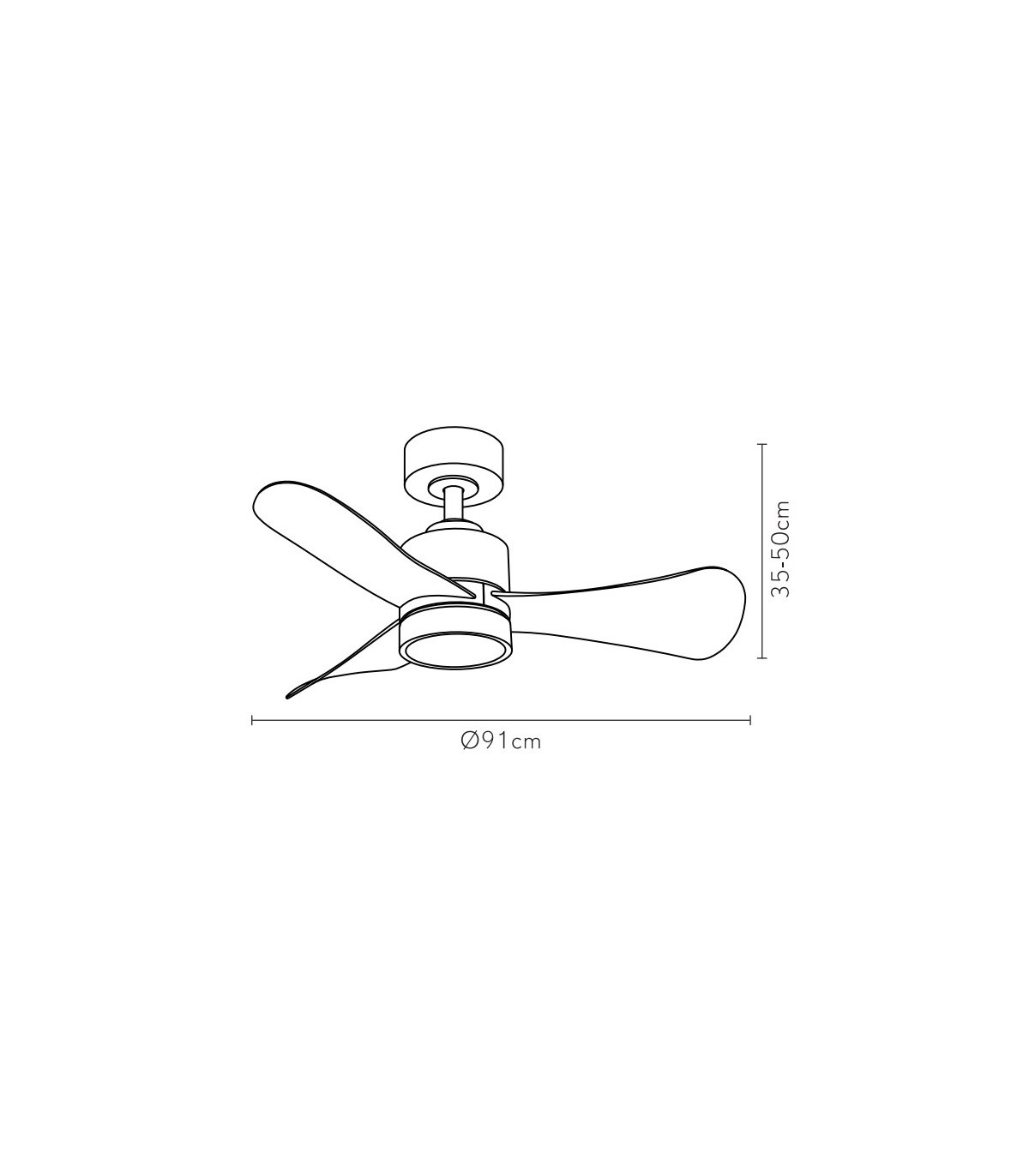 Ventilador de Techo ZEPELIN DC Negro 18W 1900Lm 3 Aspas Haya CCT