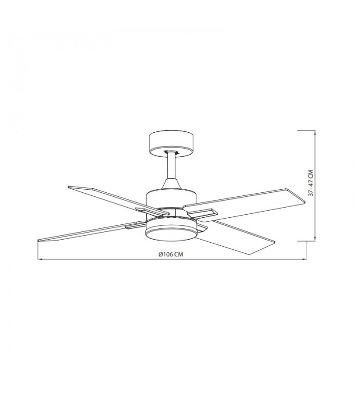 Ventilador de Techo TALCO DC Blanco 20W 2350Lm 4 Aspas Rev. Blanco/Haya CCT