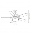 Ventilador de Techo BRAW DC Níquel 30W 2850Lm 5 Aspas Rev. Plata/Haya CCT