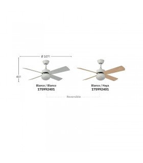 Ventilador de Techo SOFIA DC Blanco 4 Aspas Rev. Blanco/Haya 2xE27