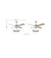 Ventilador de Techo SOFIA DC Blanco 4 Aspas Rev. Blanco/Haya 2xE27