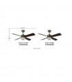 Ventilador de Techo SOFIA DC Cuero 4 Aspas Rev. Cerezo/Nogal 2xE27