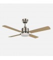 Ventilador de Techo HUPE DC Níquel 18W 2350Lm 4 Aspas Rev. Haya/Plata CCT
