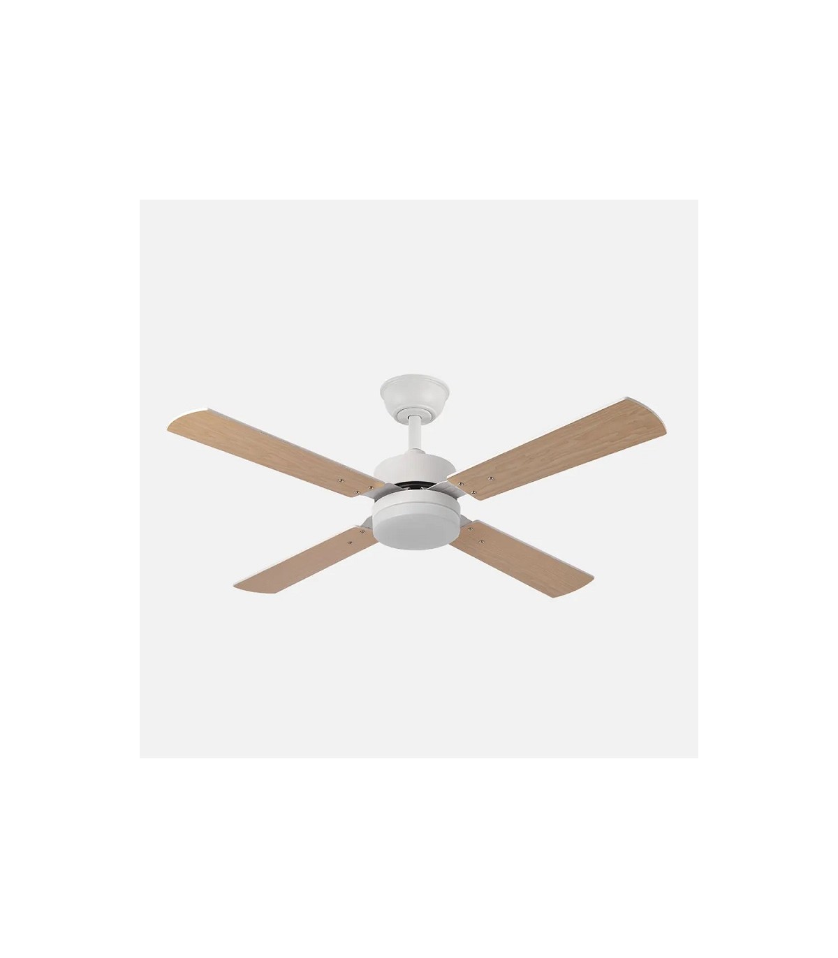Ventilador de Techo HUPE DC Blanco 18W 2350Lm 4 Aspas Rev. Blanco/Haya CCT