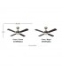 Ventilador de Techo HUPE DC Cuero 18W 2350Lm 4 Aspas Rev. Cerezo/Nogal CCT