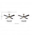 Ventilador de Techo HUPE DC Cuero 18W 2350Lm 4 Aspas Rev. Cerezo/Nogal CCT