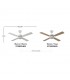 Ventilador de Techo HUPE DC Blanco 18W 2350Lm 4 Aspas Rev. Blanco/Haya CCT