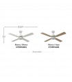 Ventilador de Techo HUPE DC Blanco 18W 2350Lm 4 Aspas Rev. Blanco/Haya CCT