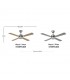 Ventilador de Techo HUPE DC Níquel 18W 2350Lm 4 Aspas Rev. Haya/Plata CCT