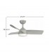 Ventilador de Techo HAUR DC 24W 2950Lm 3 Aspas Plata CCT