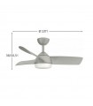 Ventilador de Techo HAUR DC 24W 2950Lm 3 Aspas Plata CCT