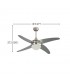 Ventilador de Techo KLOD DC Níquel 4 Aspas Plata 2xE27