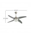 Ventilador de Techo KLOD DC Níquel 4 Aspas Plata 2xE27