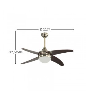 Ventilador de Techo KLOD DC Cuero 4 Aspas Cerezo 2xE27