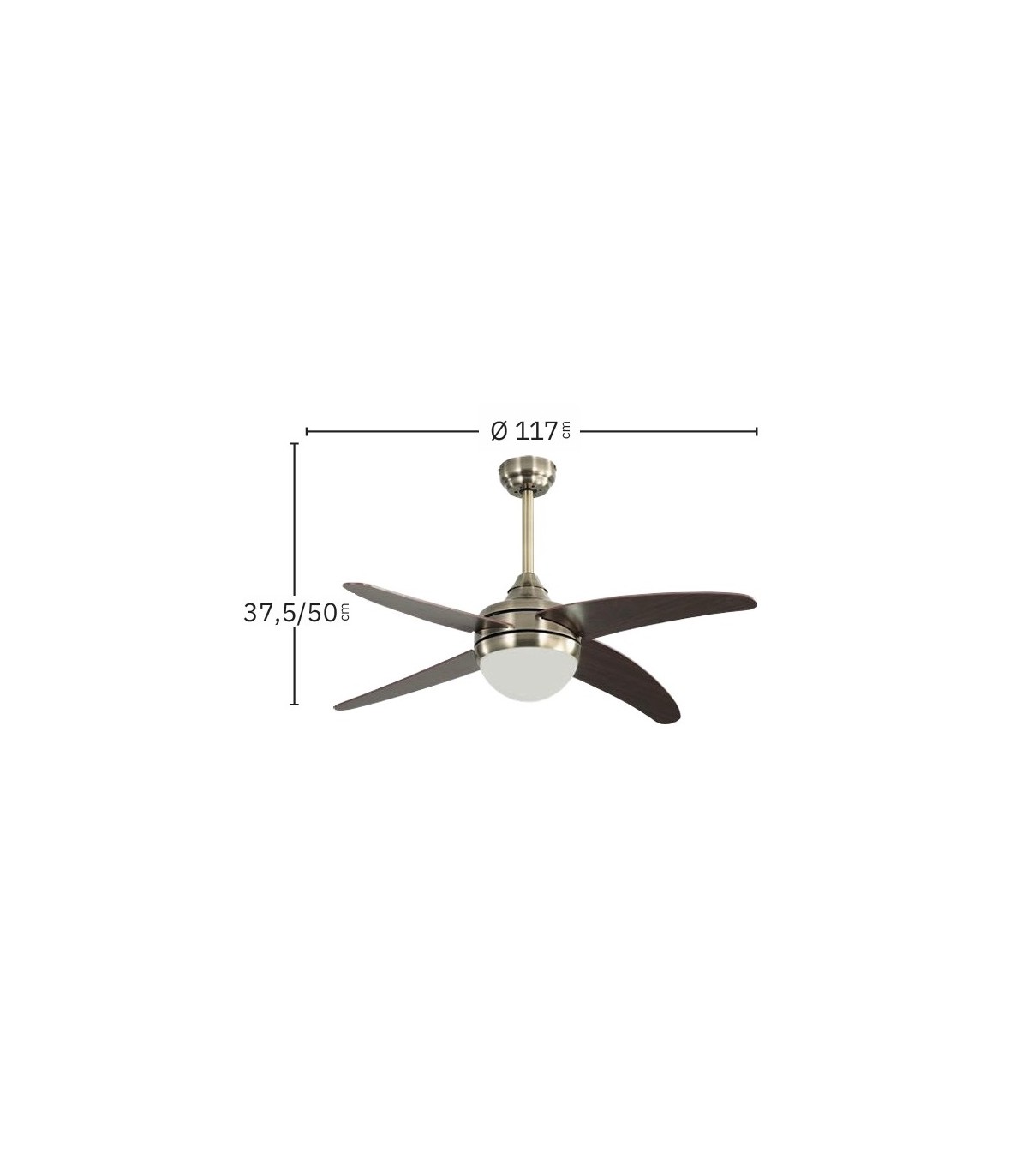 Ventilador de Techo KLOD DC Cuero 4 Aspas Cerezo 2xE27