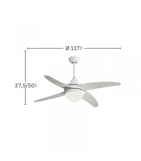 Ventilador de Techo KLOD DC Blanco 4 Aspas Blanco 2xE27