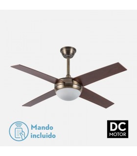 Ventilador de Techo CIRO DC Cuero 4 Aspas Nogal 2xE27