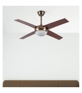 Ventilador de Techo CIRO DC Cuero 4 Aspas Nogal 2xE27