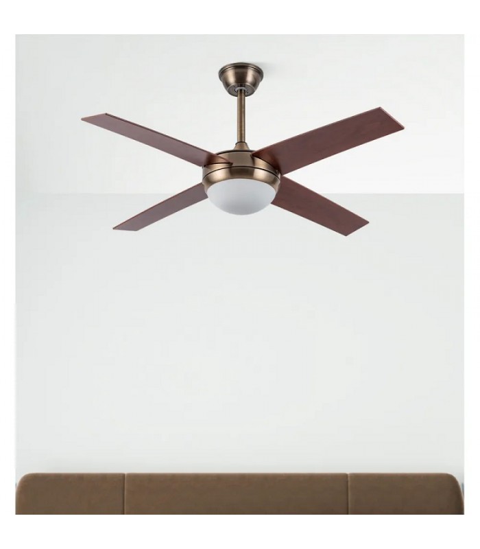 Ventilador de Techo CIRO DC Cuero 4 Aspas Nogal 2xE27