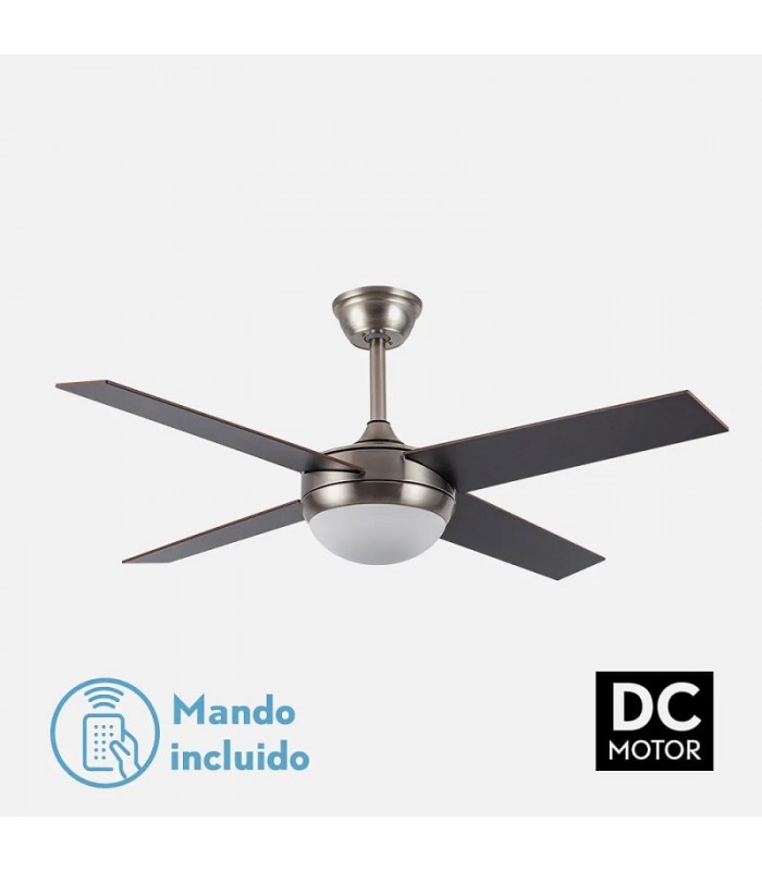 Ventilador de Techo CIRO DC Níquel 4 Aspas Rev. Haya/Wengue 2xE27