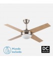 Ventilador de Techo CIRO DC Níquel 4 Aspas Rev. Plata/Haya 2xE27