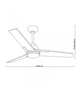 Ventilador de Techo ARGESTES DC Níquel 22W 2180Lm 3 Aspas Blanco CCT