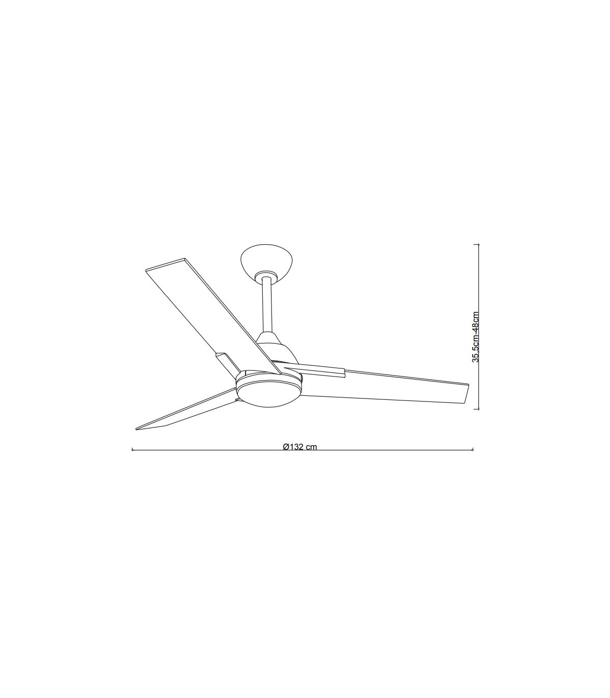 Ventilador de Techo ARGESTES DC Níquel 22W 2180Lm 3 Aspas Blanco CCT