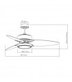 Ventilador de Techo CROSS DC Cuero 30W 3250Lm 3 Aspas Rev. Negro/Nogal CCT