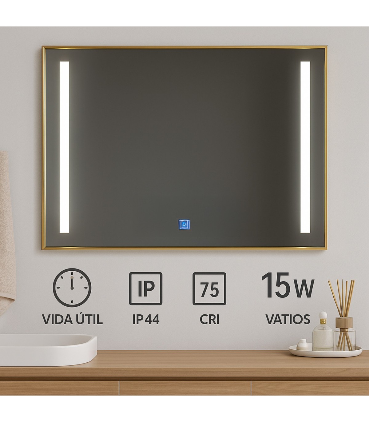 Espejo Para Baño LED ARENAS 12W 485Lm CCT