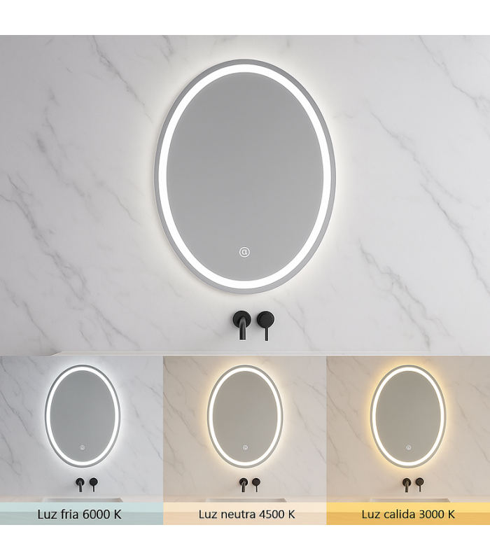 Espejo Para Baño Led OVALADO 15W CCT