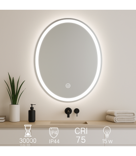 Espejo para Baño LED 15W Ovalado 6000K
