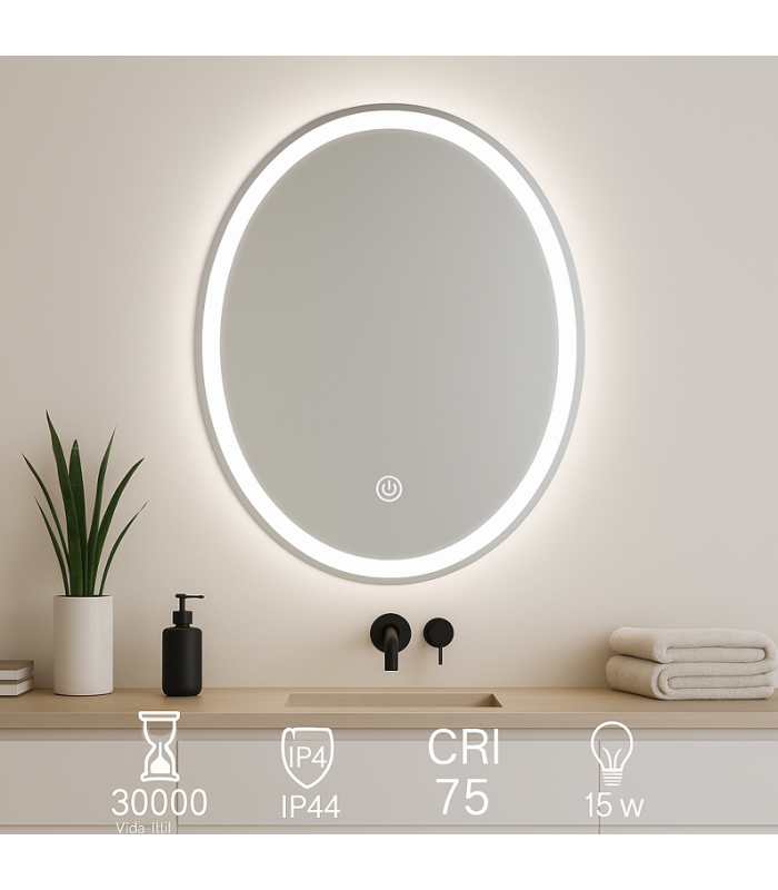 Espejo Para Baño Led OVALADO 15W CCT