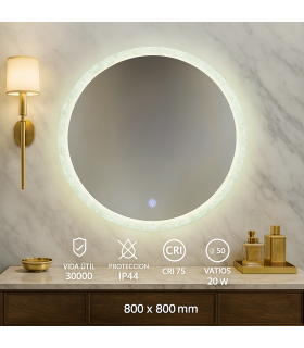 Espejo Para Baño LED JUBRIQUE 20W 840Lm CCT