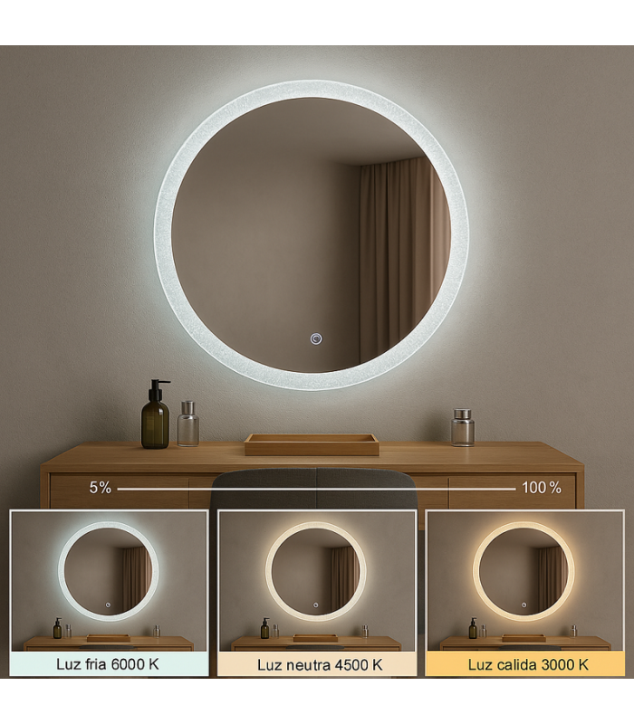 Espejo Para Baño LED JUBRIQUE 20W 840Lm CCT