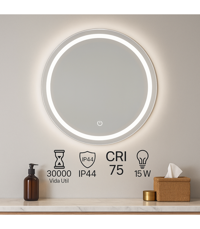 Espejo Para Baño LED NERJA 15W 606Lm CCT