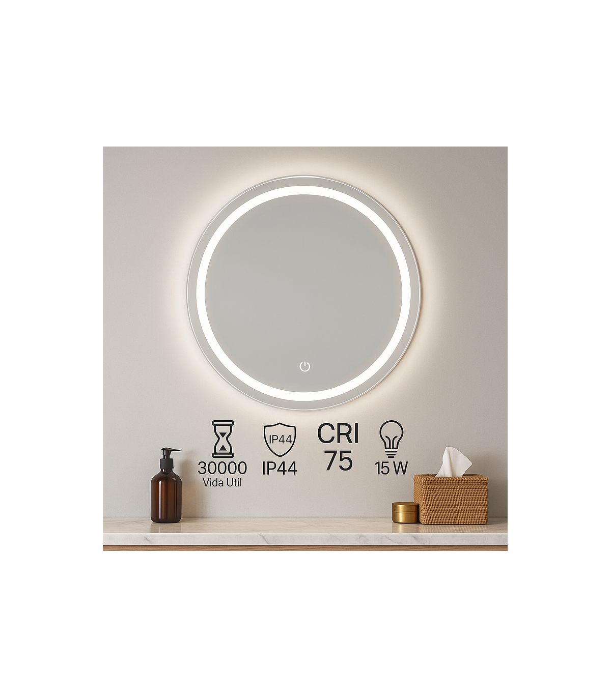Espejo Para Baño LED NERJA 15W 606Lm CCT