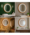 Espejo Para Baño LED WOOD ROUND 15W 606Lm CCT