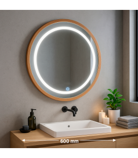 Espejo Para Baño LED WOOD ROUND 15W 606Lm CCT
