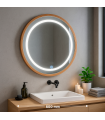 Espejo Para Baño LED WOOD ROUND 15W 606Lm CCT