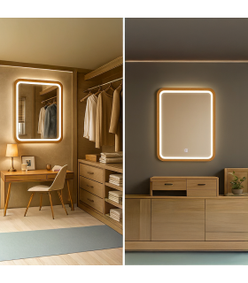 Espejo Para Baño LED WOOD SQUARE 20W 880Lm CCT