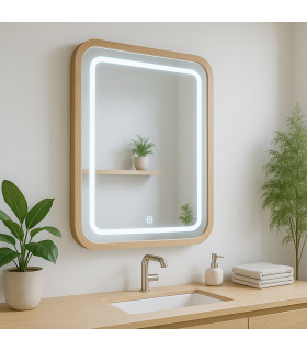 Espejo Para Baño LED WOOD SQUARE 20W 880Lm CCT