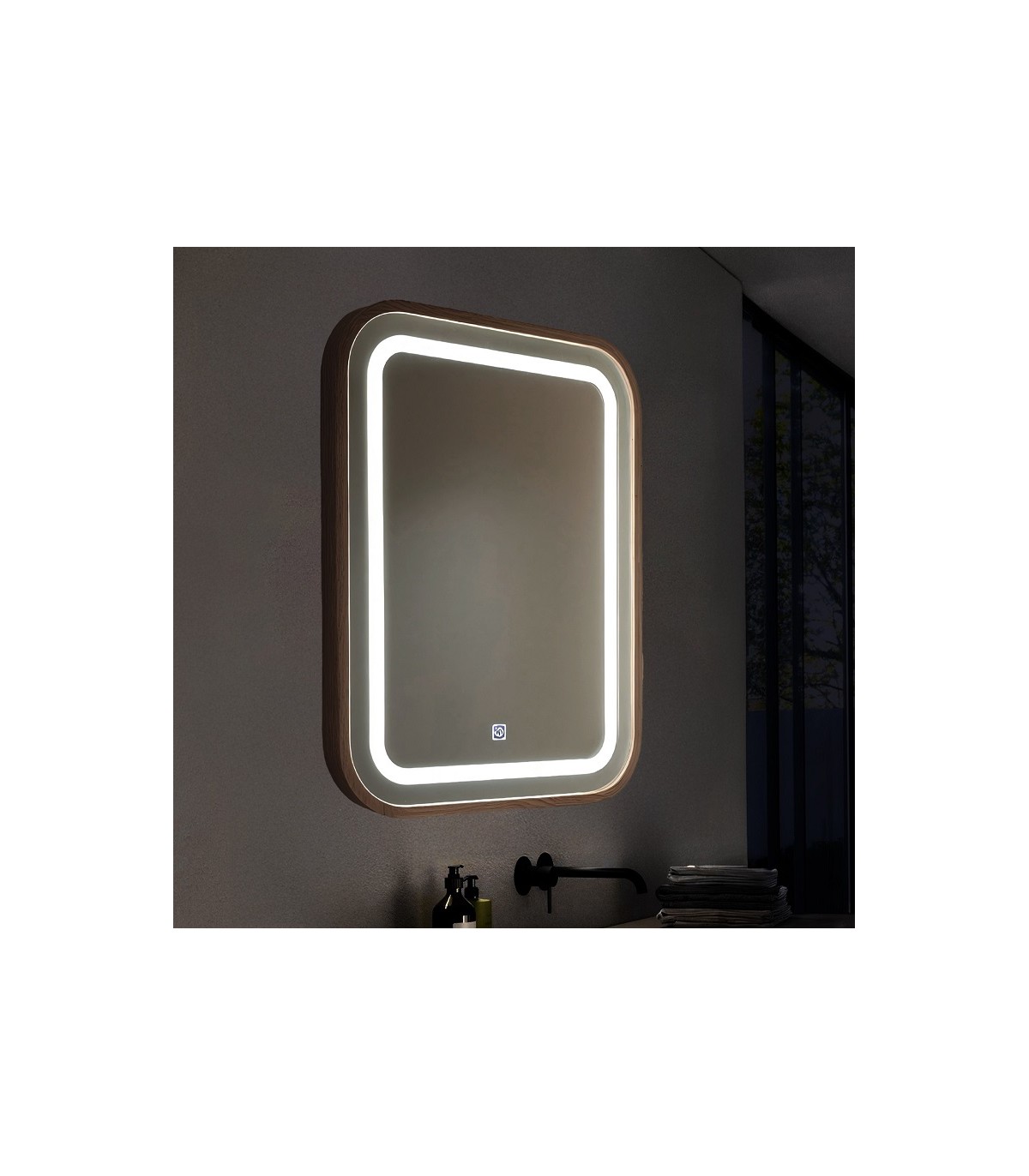 Espejo Para Baño LED WOOD SQUARE 20W 880Lm CCT