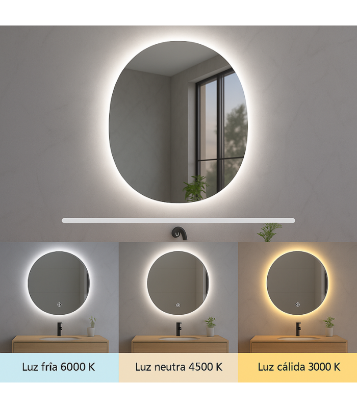 Espejo Para Baño LED RONDA 15W 880Lm CCT