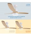 Ventilador WHITE SARA DC Blanco 18W 1200Lm 3 Aspas Haya CCT