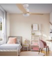 Ventilador WHITE SARA DC Blanco 18W 1200Lm 3 Aspas Haya CCT
