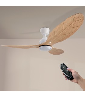 Ventilador WHITE ARAS DC Blanco 18W 1435Lm 3 Aspas Haya CCT