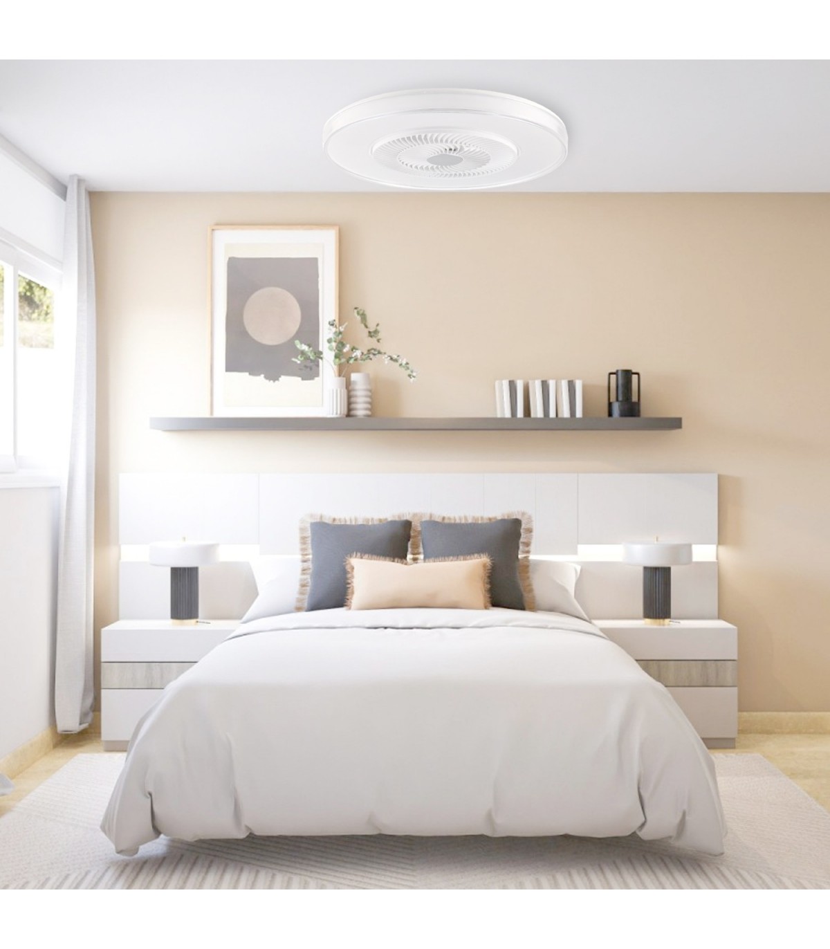 Ventilador VERA DC 42W 2460Lm 4 Aspas Blanco CCT