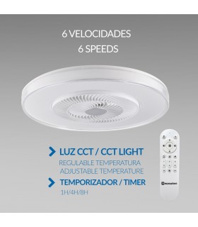 Ventilador VERA DC 42W 2460Lm 4 Aspas Blanco CCT